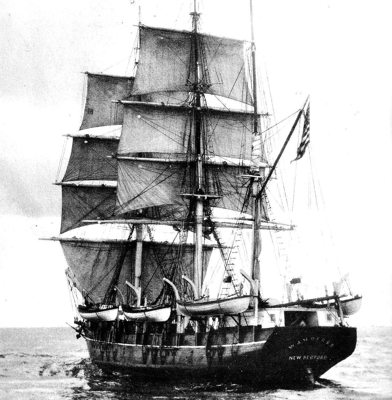 The Essex, three mast whaling ship sunk in 1820