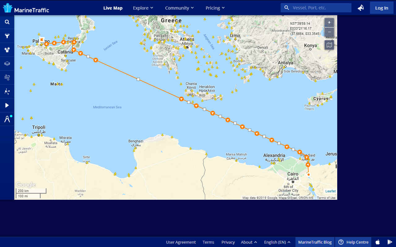 Port Said in Egypt to Palermo in Scicily ZEWT hydrogen challenge